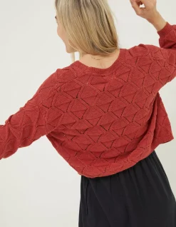 Women FatFace Knitwear|Anna Pointelle Cardigan