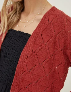 Women FatFace Knitwear|Anna Pointelle Cardigan