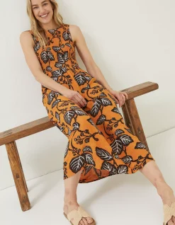 Women FatFace Dresses|Anna Vine Floral Midi Dress