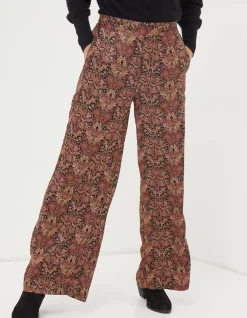 Women FatFace View All|Art Floral Satin Printed Trousers