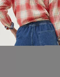 Women FatFace Shorts|Ashby Pull On Denim Short