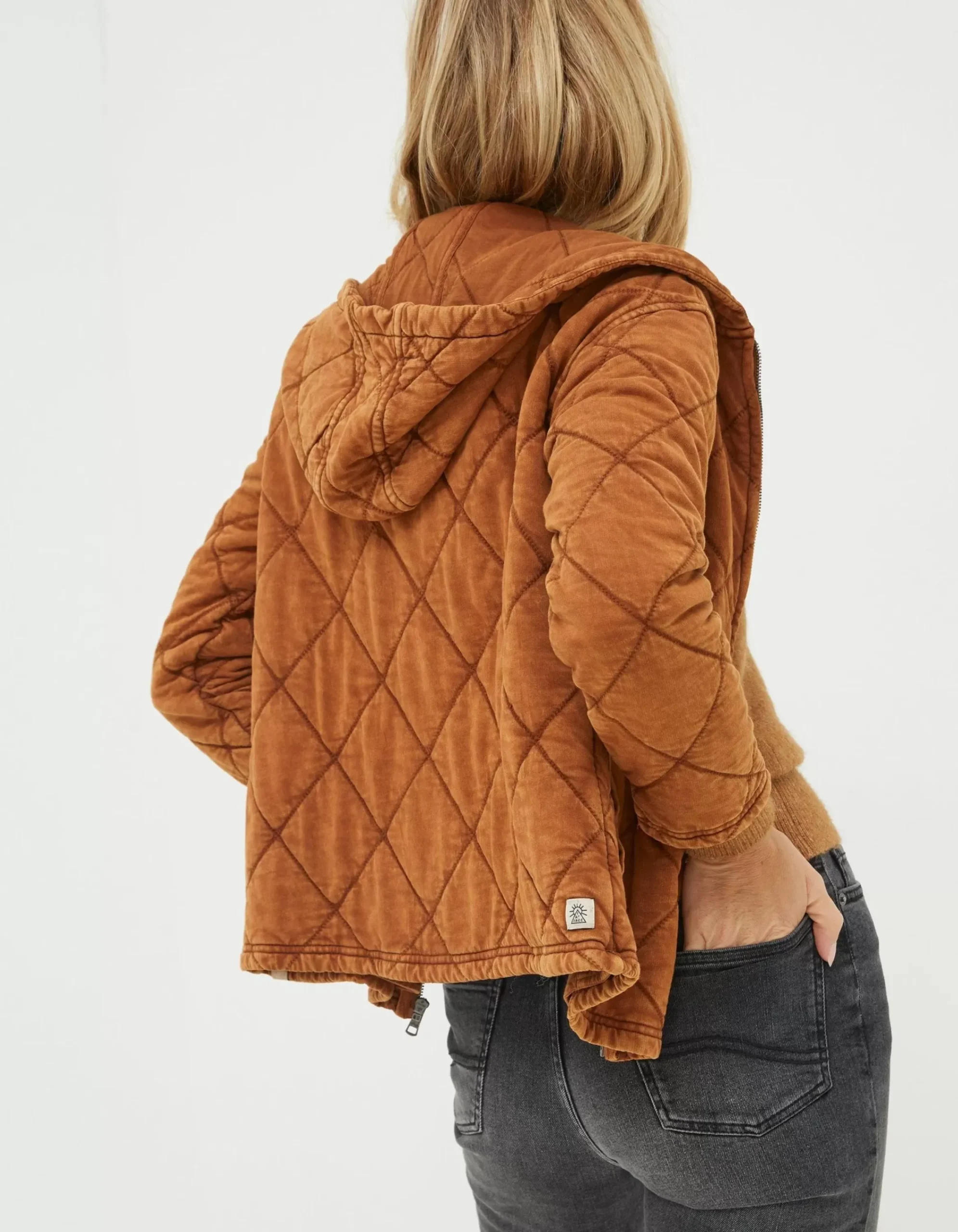 Women FatFace Sweatshirts & Hoodies|Asher Quilted Zip Through Hoodie