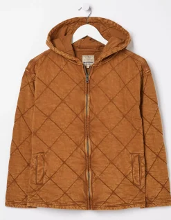 Women FatFace Sweatshirts & Hoodies|Asher Quilted Zip Through Hoodie