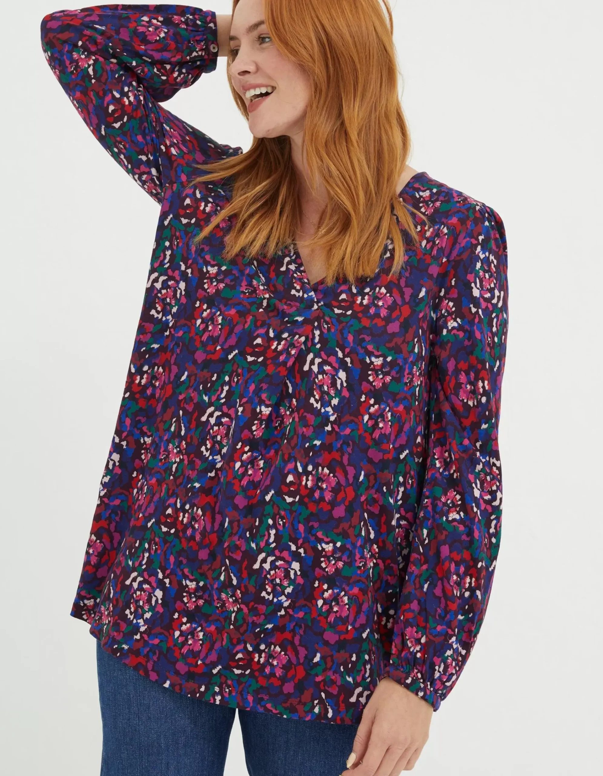 Women FatFace Tops & T-Shirts|Aurelia Abstract Marks Tunic