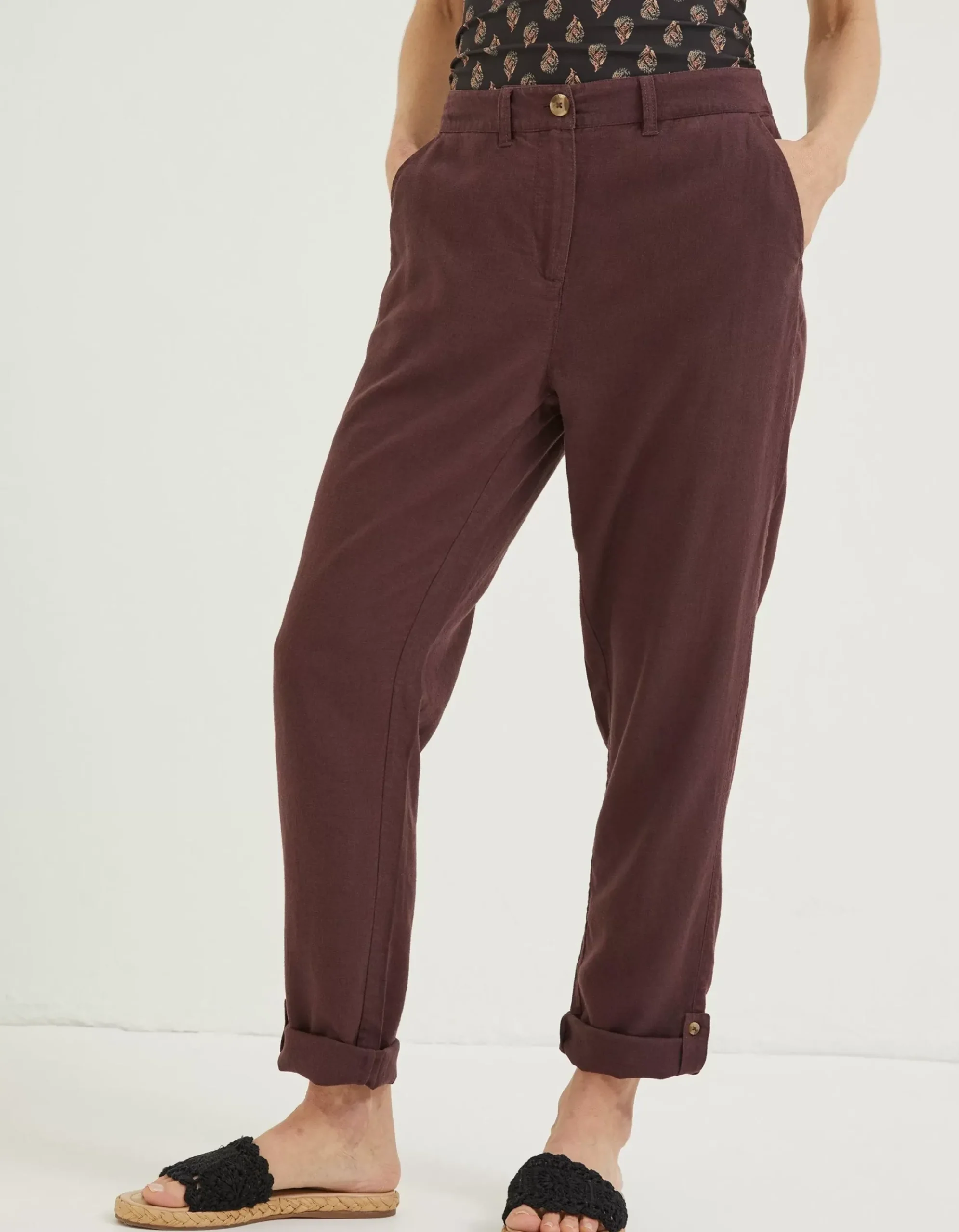 Women FatFace Trousers & Leggings|Austell Linen Blend Jogger