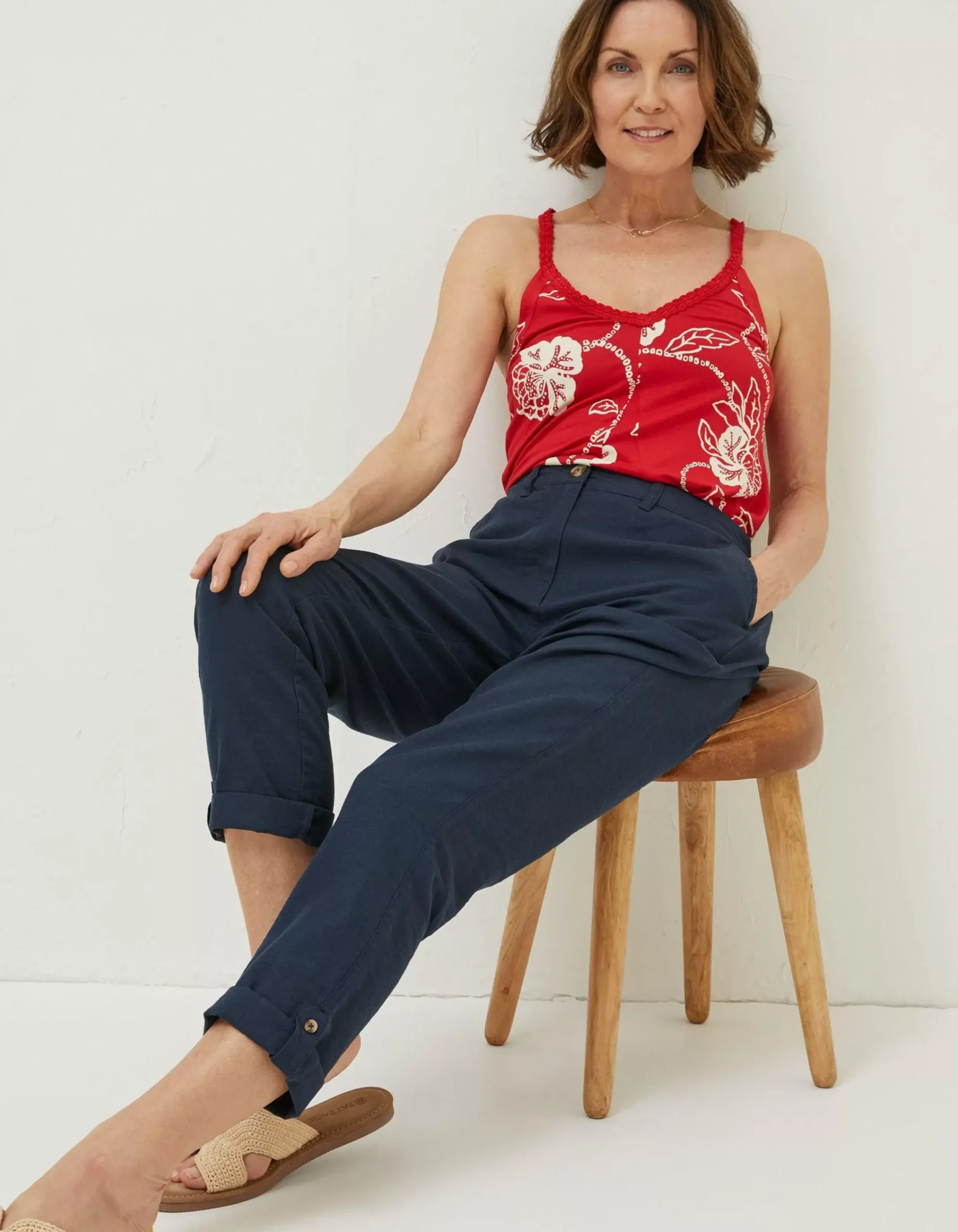 Women FatFace Trousers & Leggings|Austell Linen Blend Jogger
