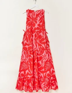 Women FatFace Dresses|Avery Ikat Leaves Midi Dress