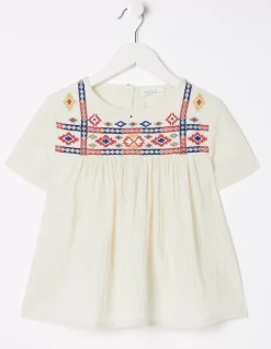 Girls FatFace View All|Aztec Embroidered Top