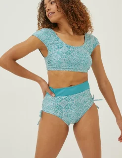 Women FatFace Beachwear & Swimwear|Bandana Cap Sleeve Bikini Top