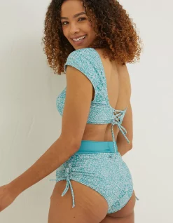 Women FatFace Beachwear & Swimwear|Bandana Cap Sleeve Bikini Top