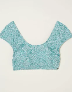 Women FatFace Beachwear & Swimwear|Bandana Cap Sleeve Bikini Top