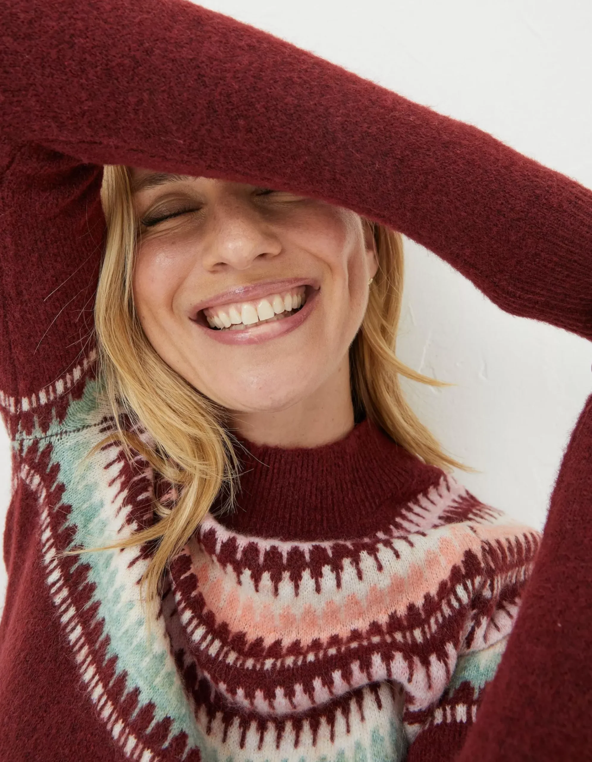 Women FatFace Knitwear|Bea Yoke Fairisle Jumper