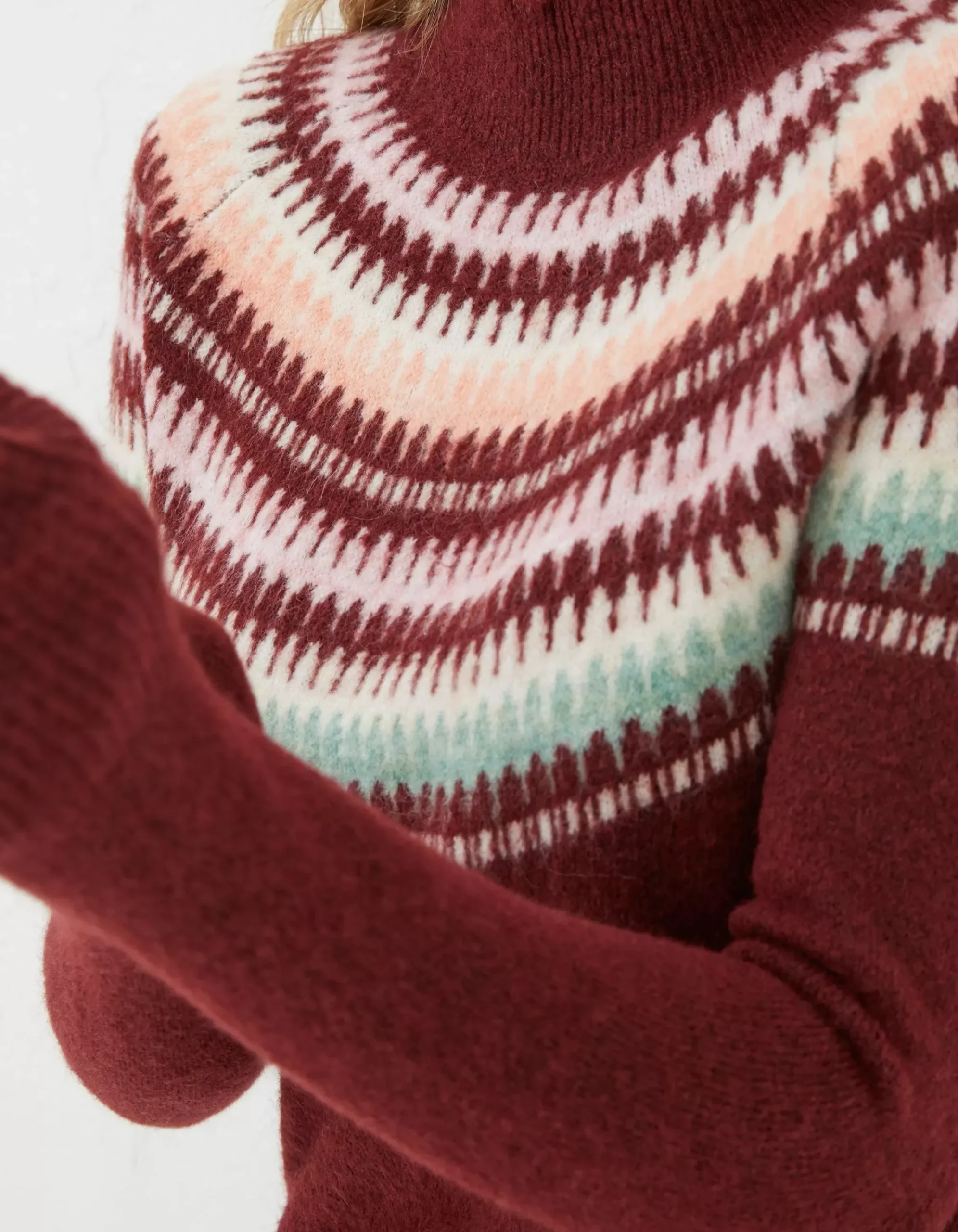Women FatFace Knitwear|Bea Yoke Fairisle Jumper