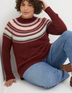 Women FatFace Knitwear|Bea Yoke Fairisle Jumper