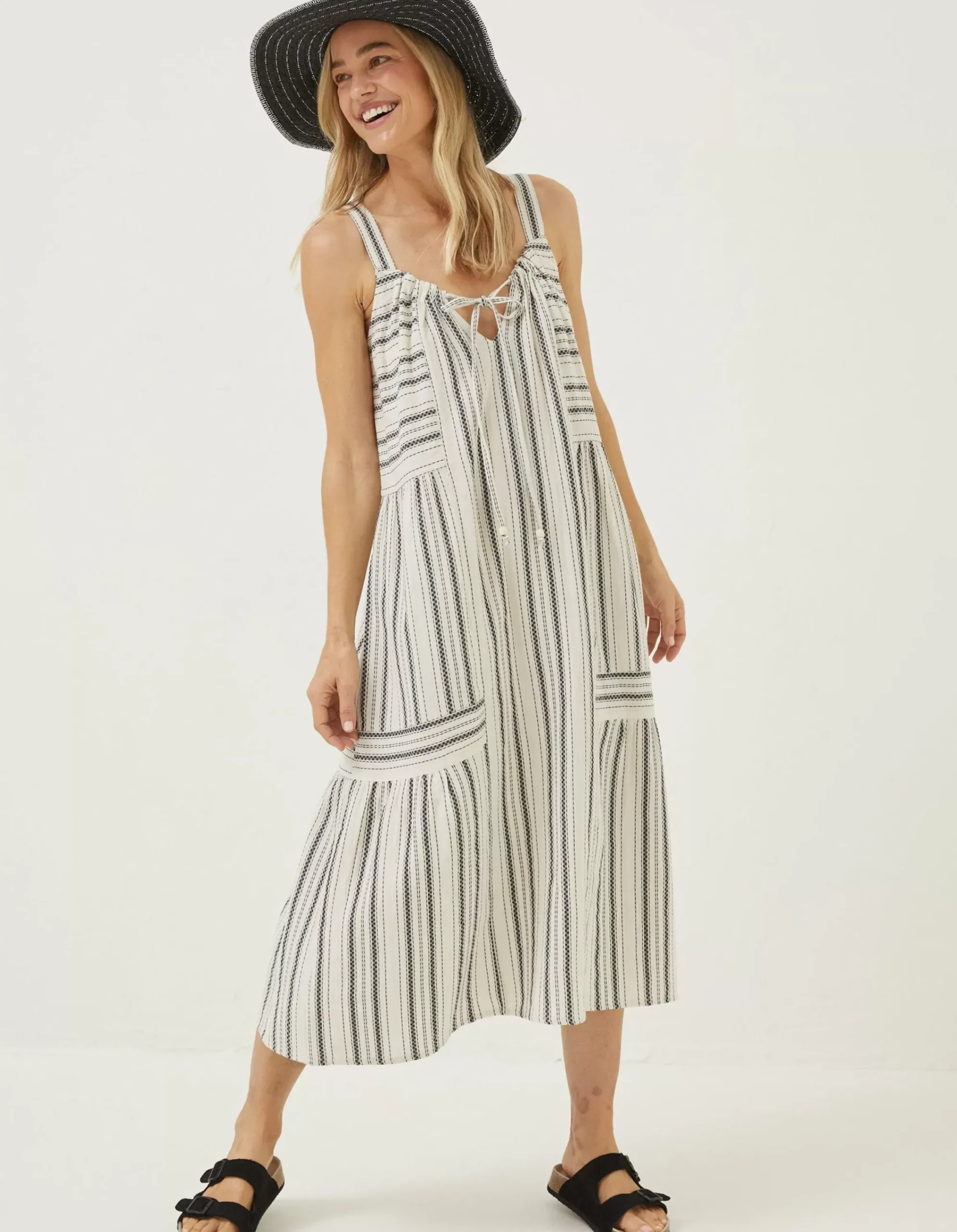Women FatFace Dresses|Beach Wear Tulum Stripe Midi Dress