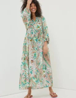 Women FatFace Dresses|Beachwear Jocelyn Paisley Midi Dress