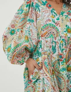 Women FatFace Dresses|Beachwear Jocelyn Paisley Midi Dress