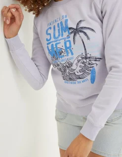 Women FatFace Sweatshirts & Hoodies|Becky Summer Graphic Crew Sweatshirt