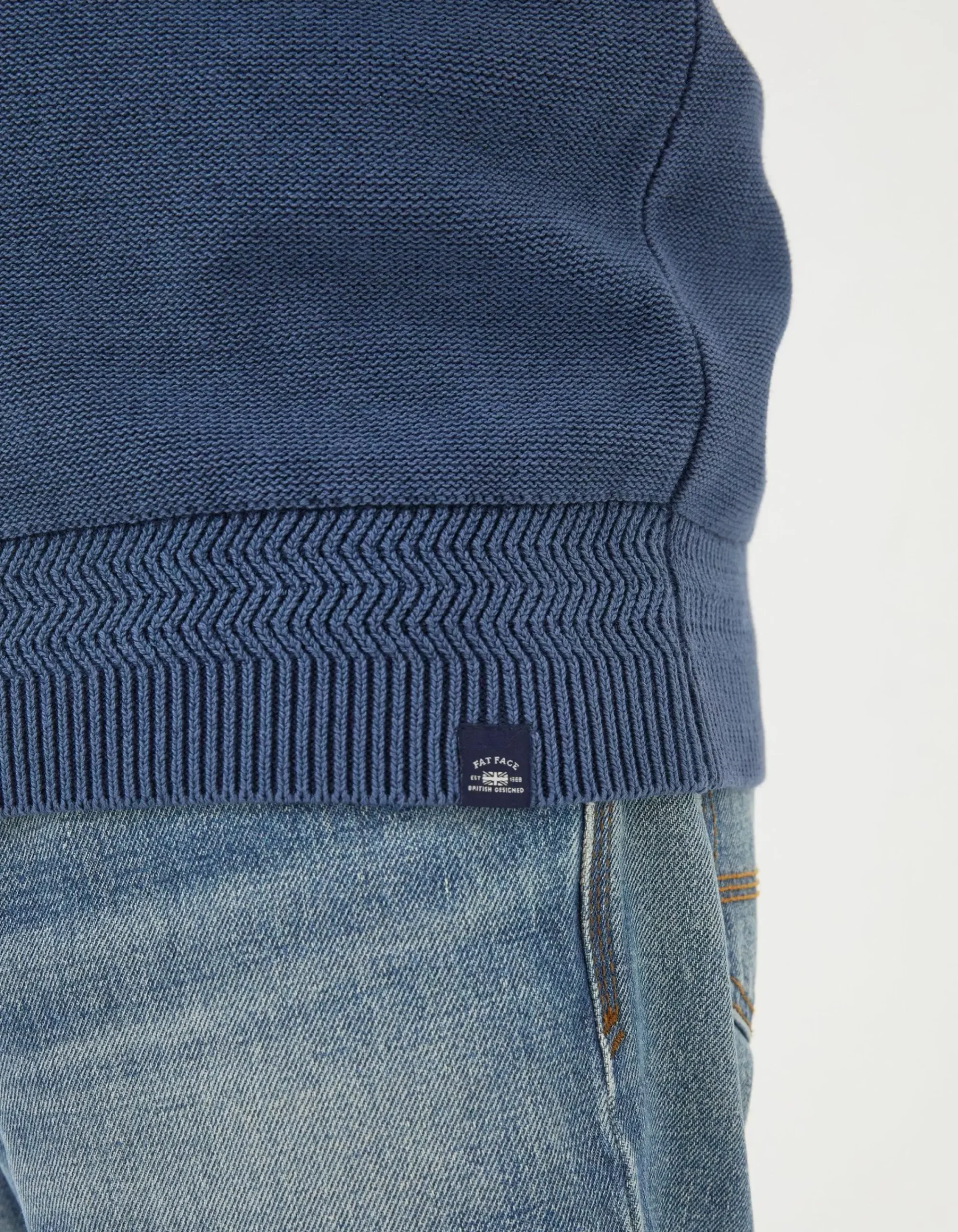 Men FatFace Knitwear|Berwick Washed Half Neck