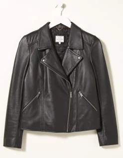 Women FatFace Coats & Jackets|Bethany Biker Leather Jacket