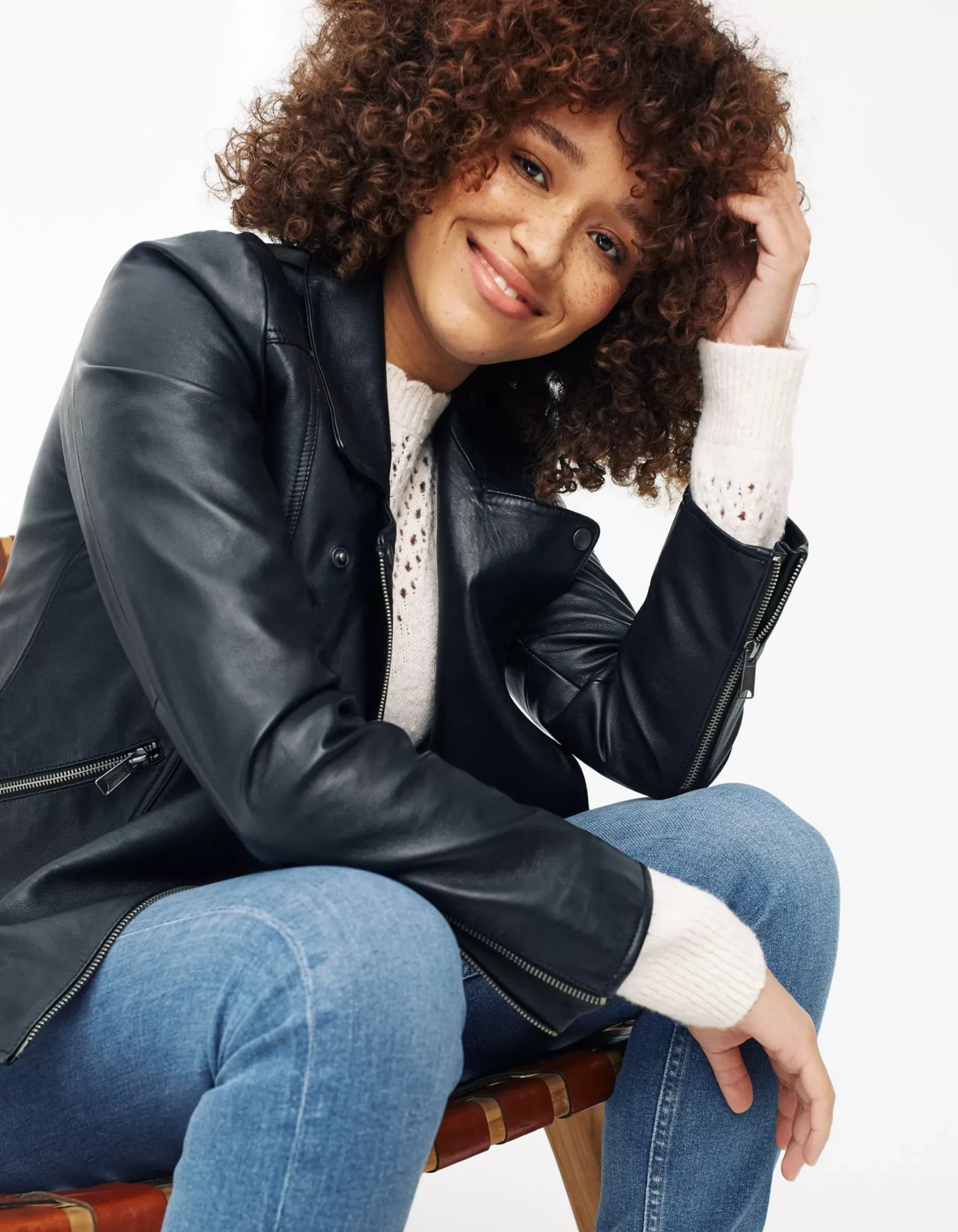 Women FatFace Coats & Jackets|Bethany Biker Leather Jacket