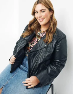 Women FatFace Coats & Jackets|Bethany Biker Leather Jacket