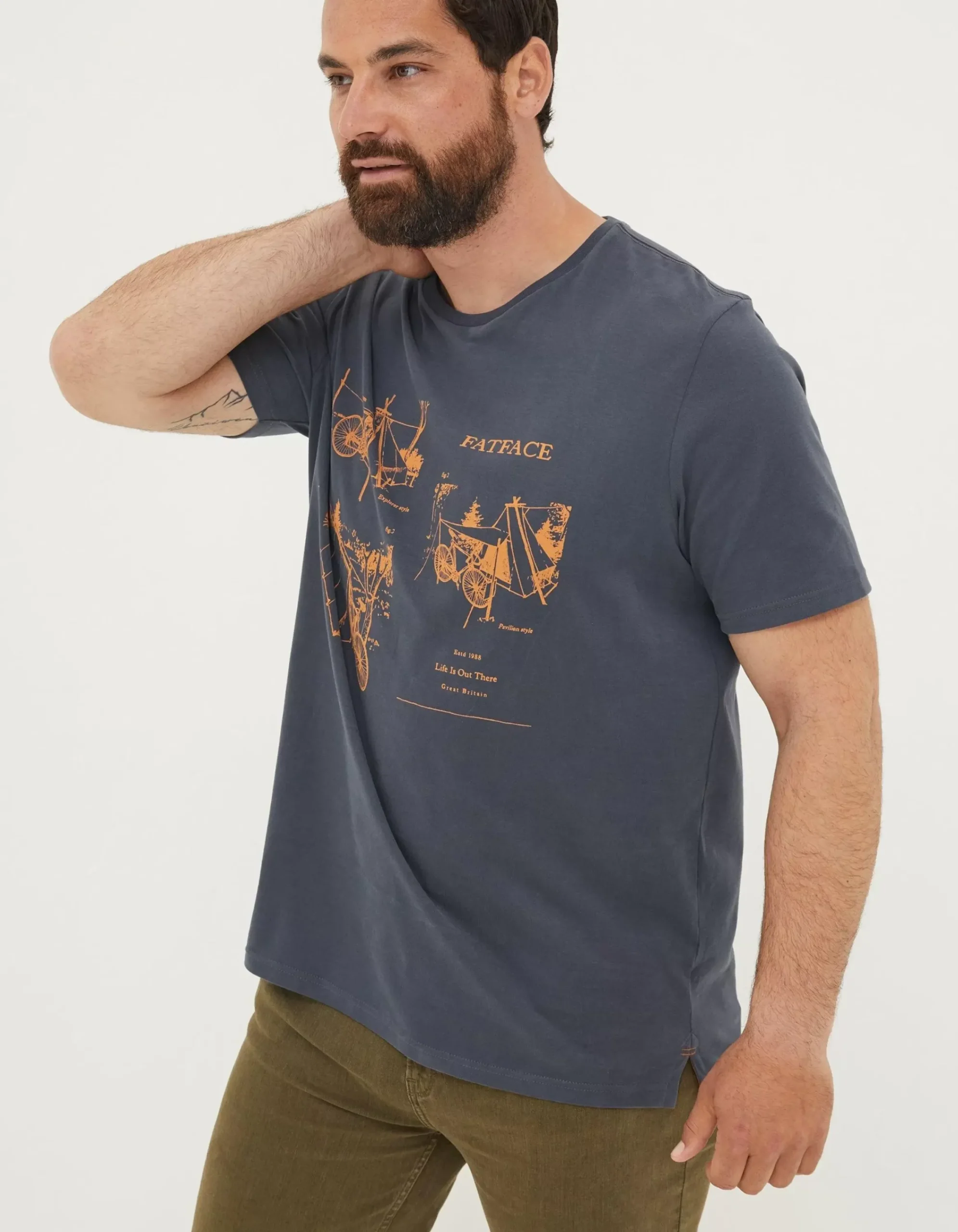 Men FatFace T-Shirts|Bike In Tents T-Shirt