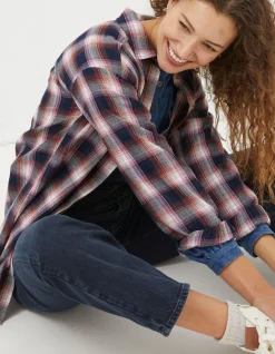 Women FatFace Shirts & Blouses|Billie Longline Check Shirt