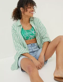Women FatFace Shirts & Blouses|Billie Stripe Longline Shirt