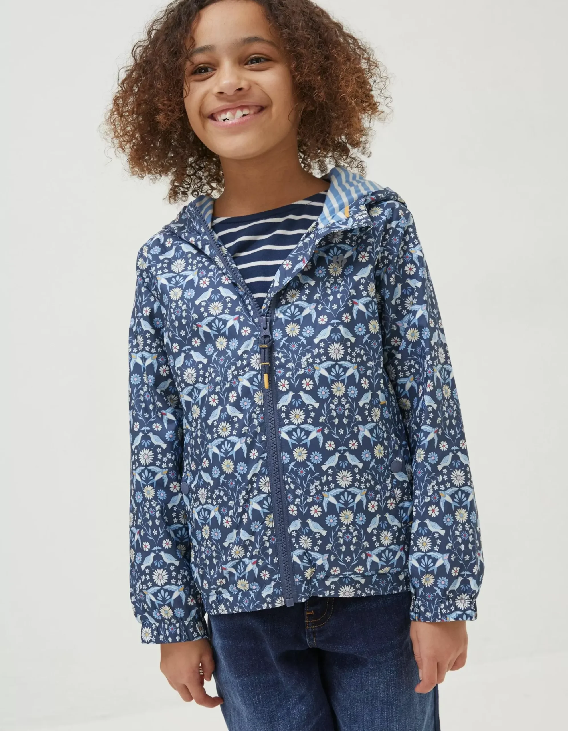 Girls FatFace View All|Bird Tile Windbreaker Jacket