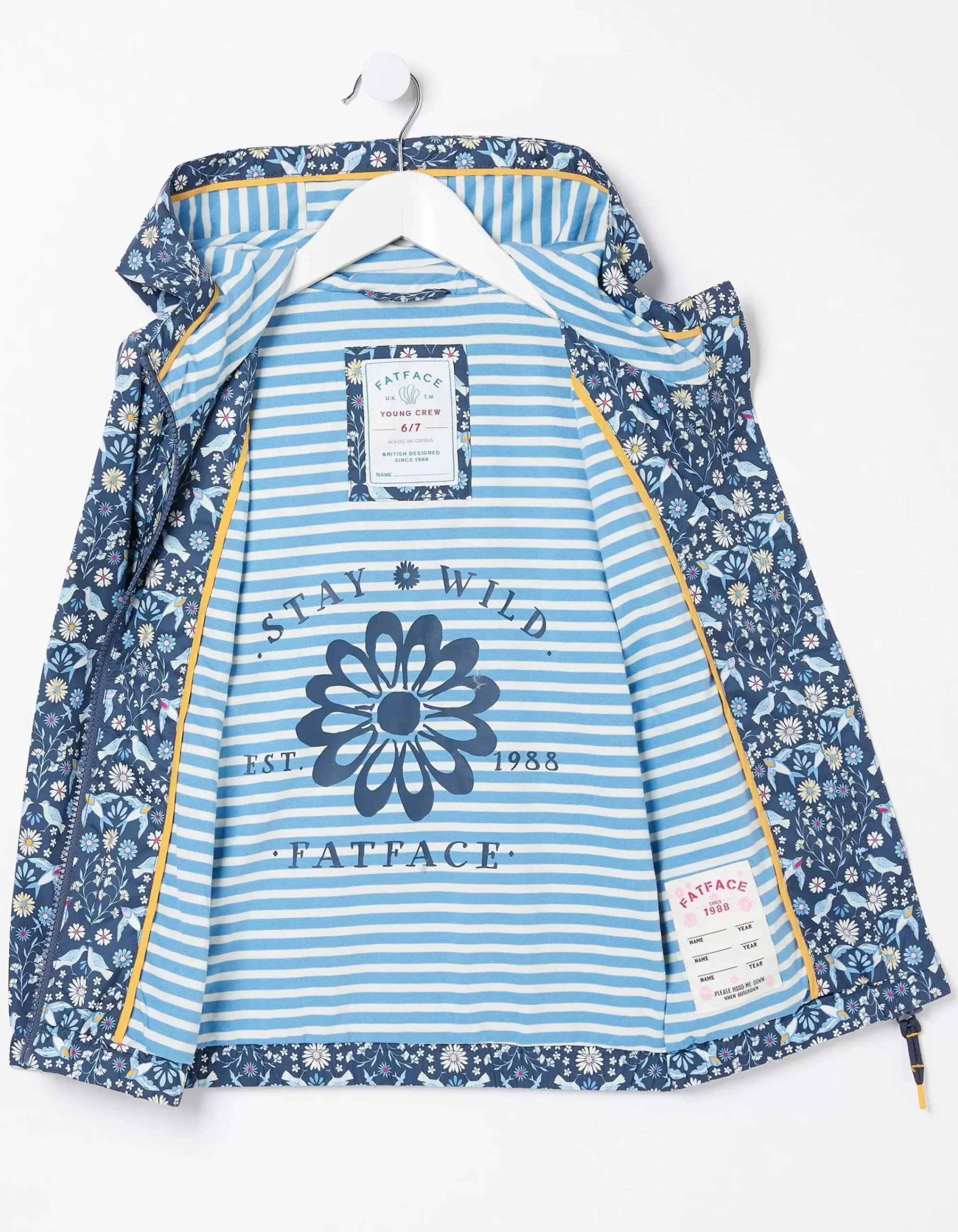 Girls FatFace View All|Bird Tile Windbreaker Jacket