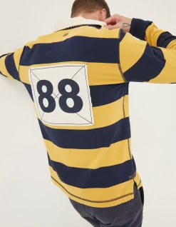Men FatFace T-Shirts|Block Stripe 88 Rugby Shirt