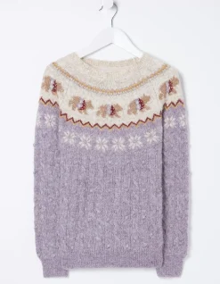 Girls FatFace View All|Bobbi Bear Knitted Crew Jumper