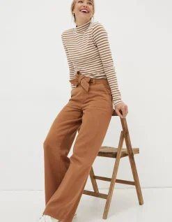 Women FatFace Trousers & Leggings|Bodi Belted Drape Trousers