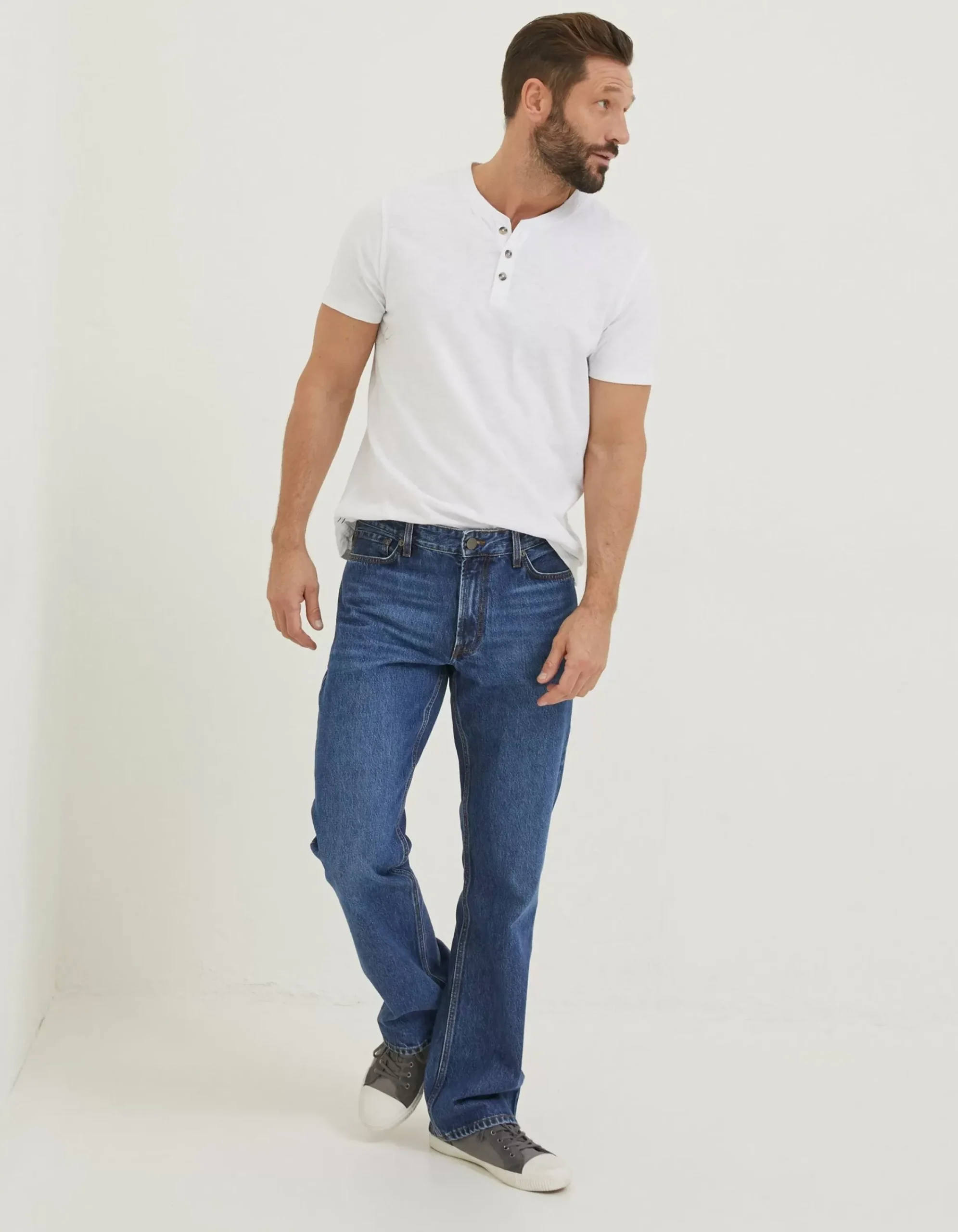 Men FatFace Jeans|Bootcut Stone Wash Jeans