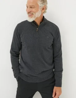 Men FatFace Knitwear|Braunton Half Neck Jumper