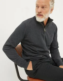 Men FatFace Knitwear|Braunton Half Neck Jumper