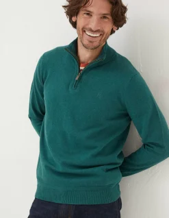 Men FatFace Knitwear|Braunton Half Neck Jumper