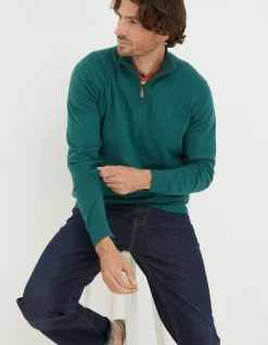 Men FatFace Knitwear|Braunton Half Neck Jumper