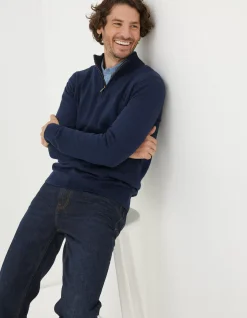 Men FatFace Knitwear|Braunton Half Neck Jumper