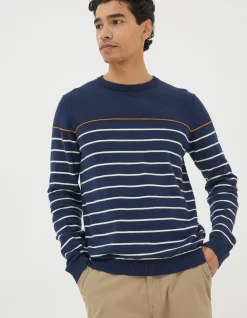 Men FatFace View All|Braunton Stripe Crew Jumper