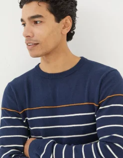 Men FatFace View All|Braunton Stripe Crew Jumper