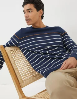 Men FatFace View All|Braunton Stripe Crew Jumper