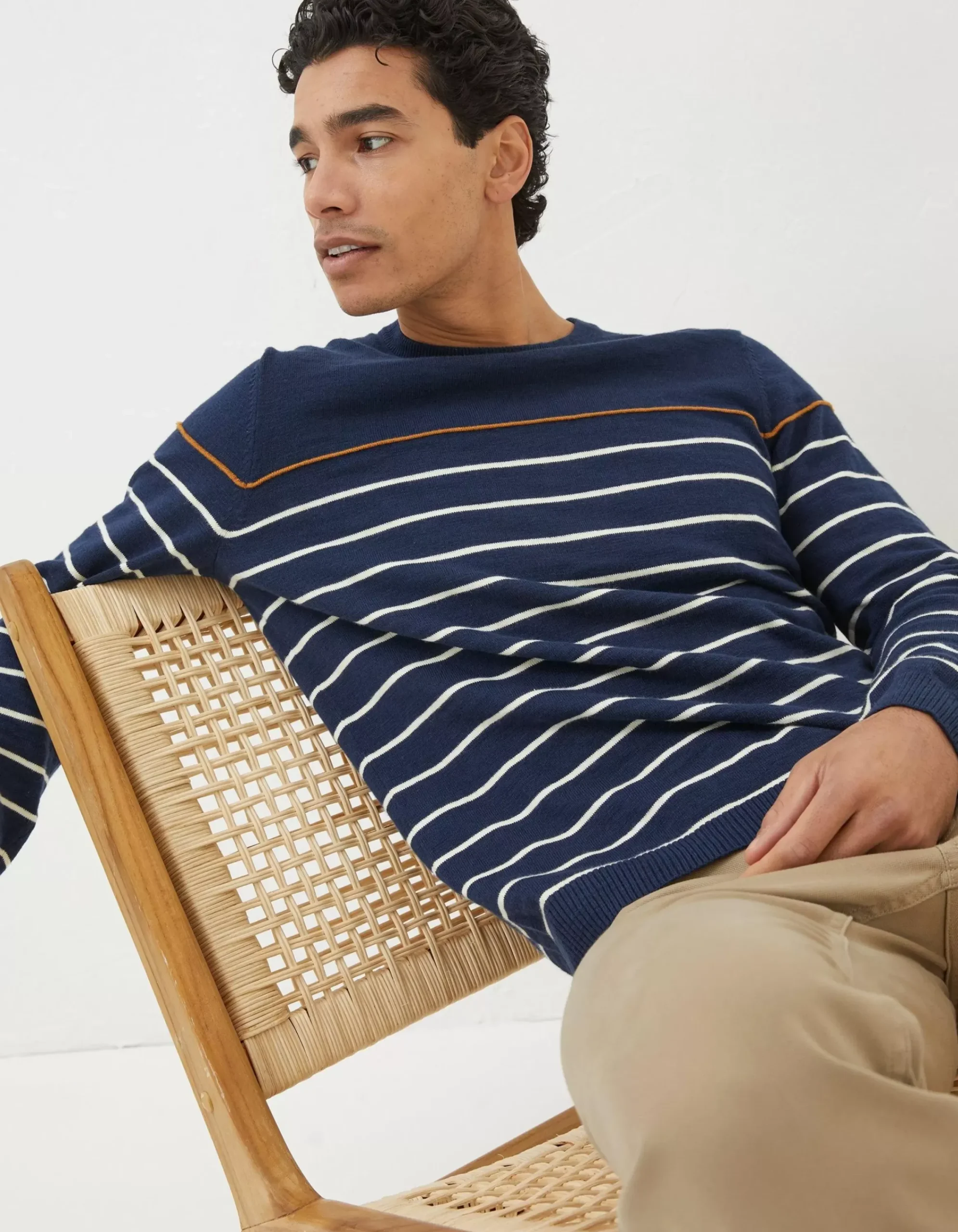 Men FatFace View All|Braunton Stripe Crew Jumper