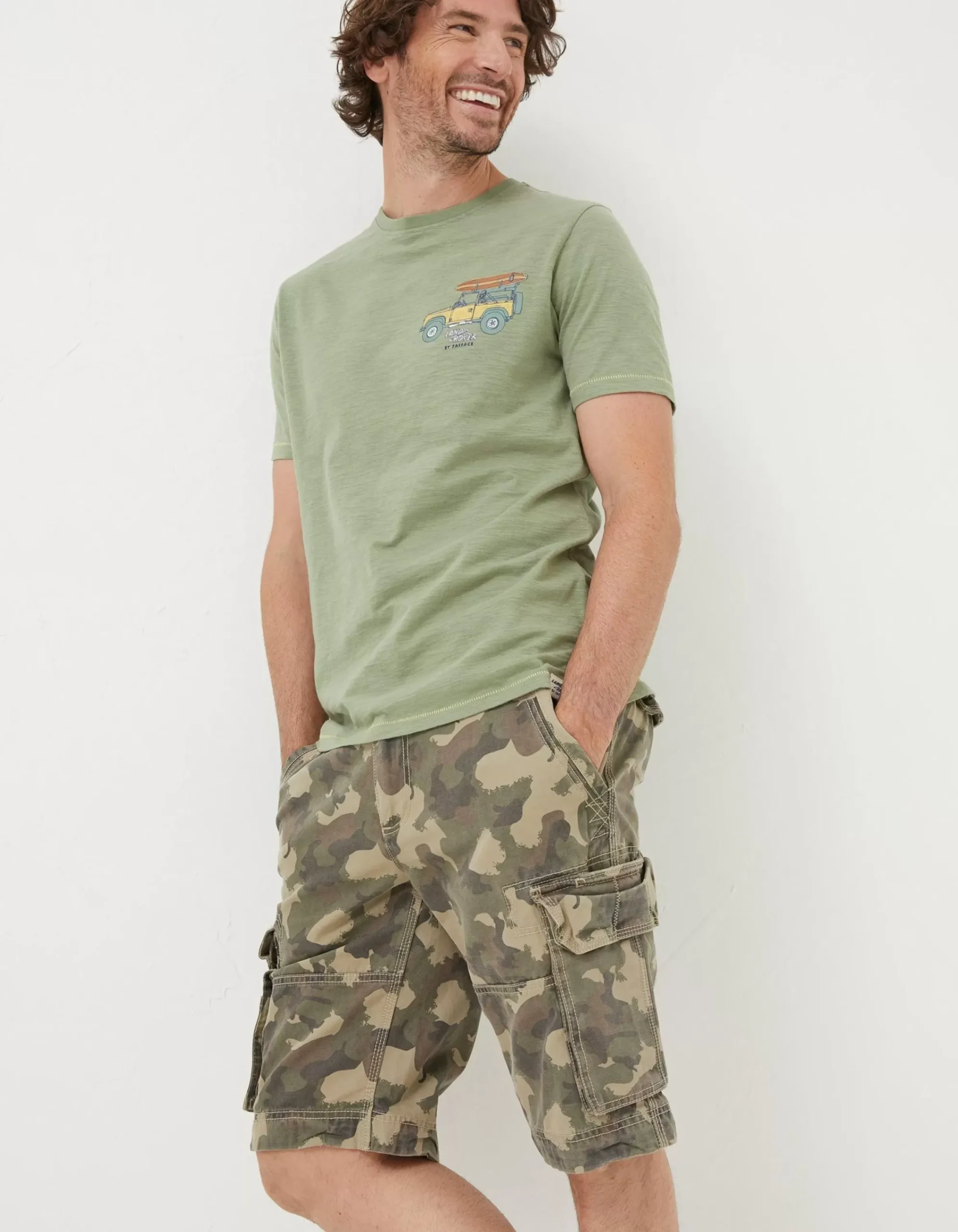 Men FatFace Shorts|Breakyard Camo Cargo Shorts
