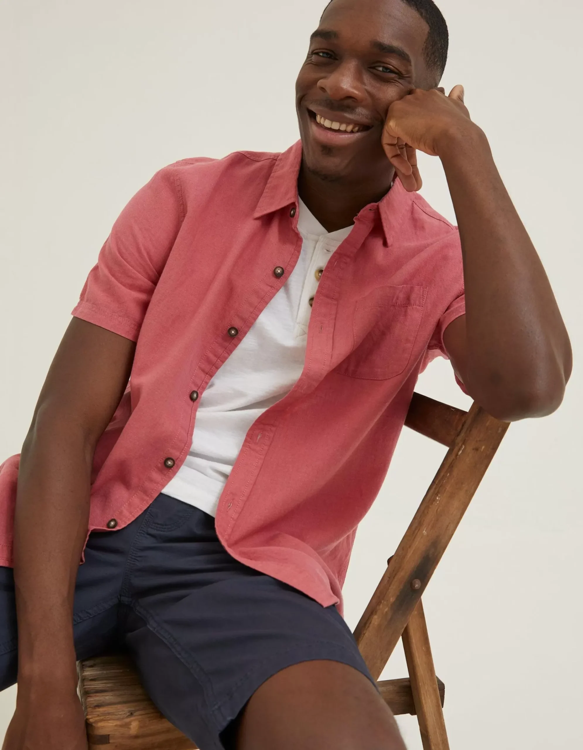 Men FatFace Shirts|Bugle Linen Cotton Shirt