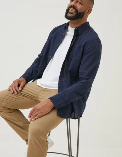 Men FatFace Shirts|Bugle Linen Cotton Shirt