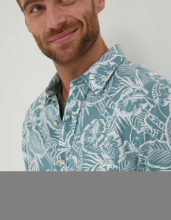 Men FatFace Shirts|Bugle Palm Print Shirt