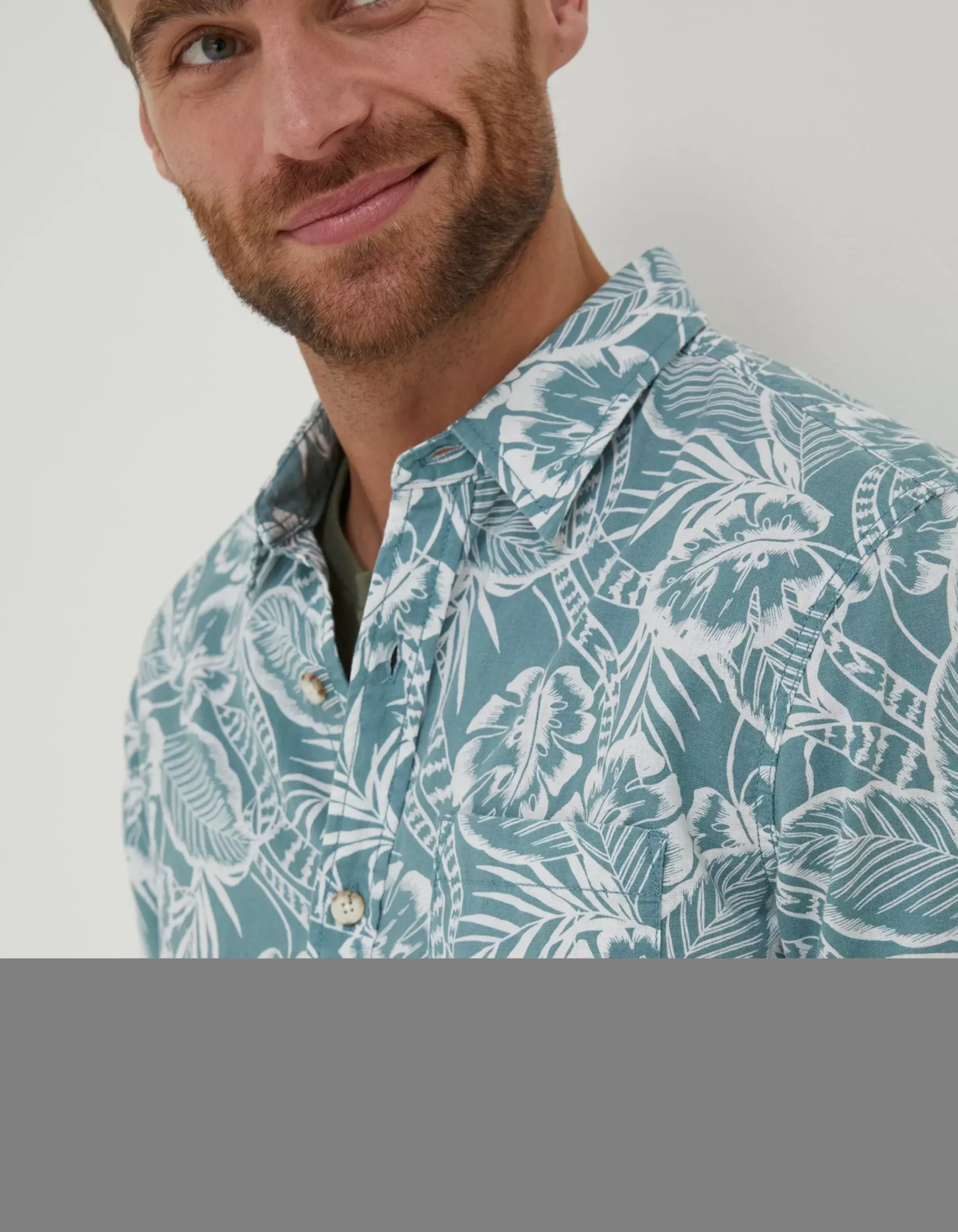 Men FatFace Shirts|Bugle Palm Print Shirt
