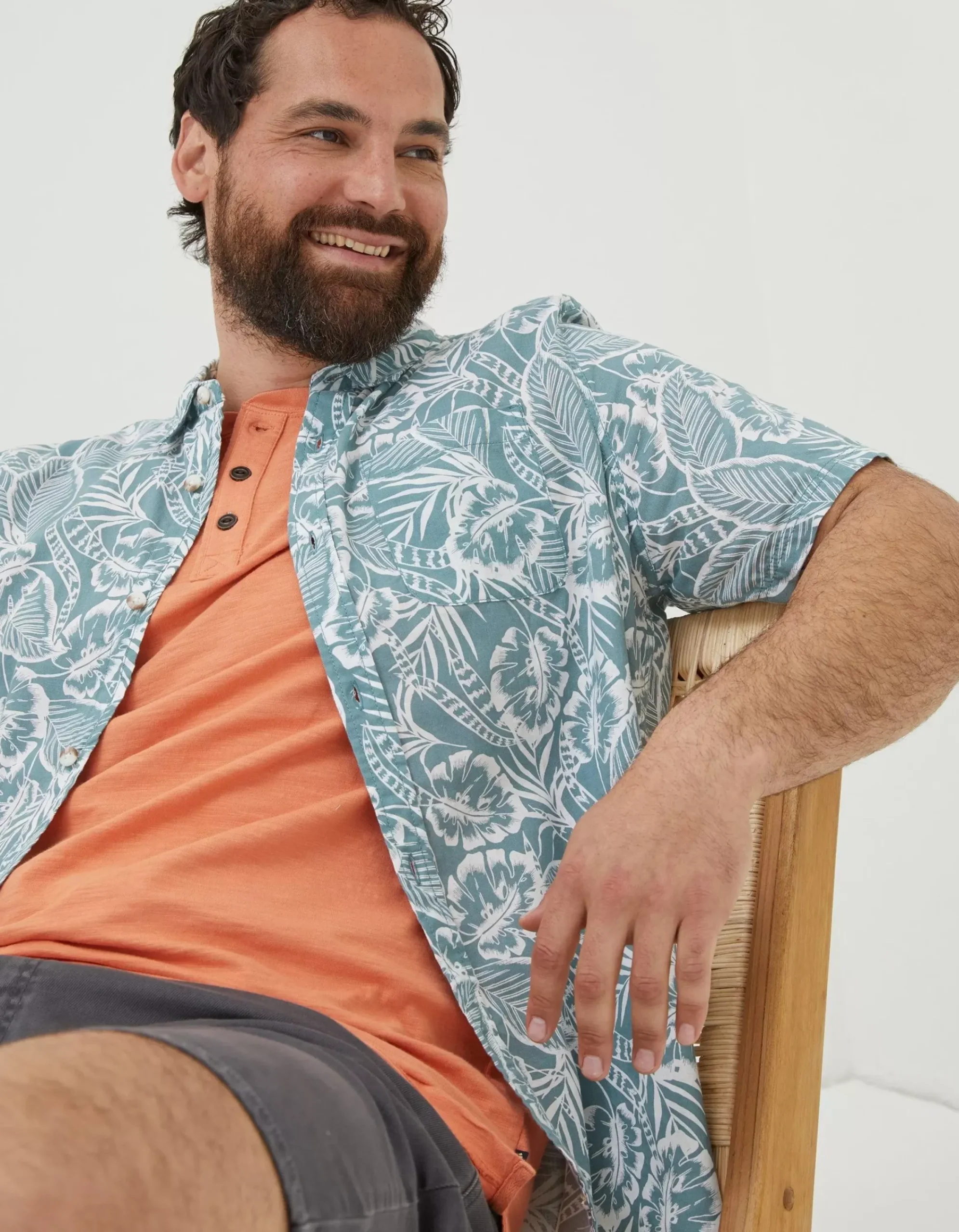 Men FatFace Shirts|Bugle Palm Print Shirt
